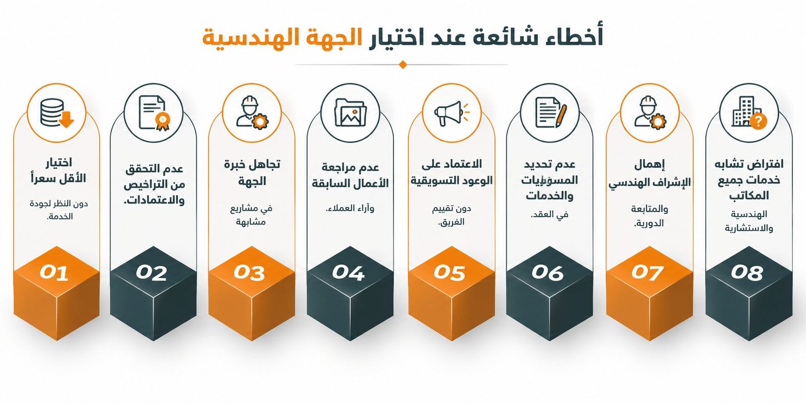 أخطاء شائعة عند اختيار الجهة الهندسية
