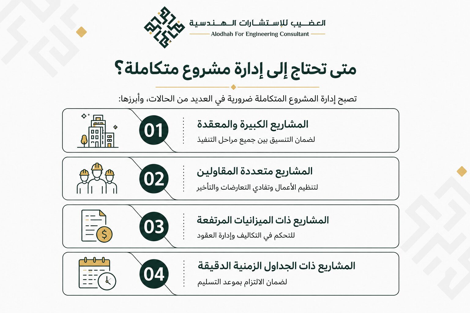 متى تحتاج إلى إدارة مشروع متكاملة؟